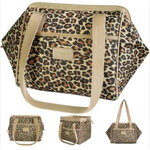 NOOZION Large Travel Makeup/Toiletry Bag Water Resistant-  Brown Leopard NWOT